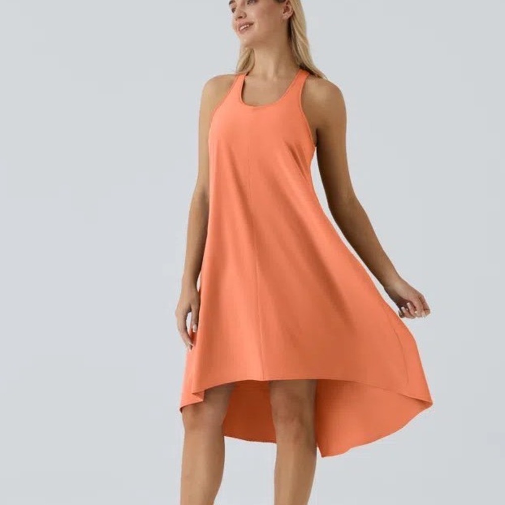 Halara Breezeful RacerPocket High Low Flowy Midi Quick Dry Casual Dress Size XL